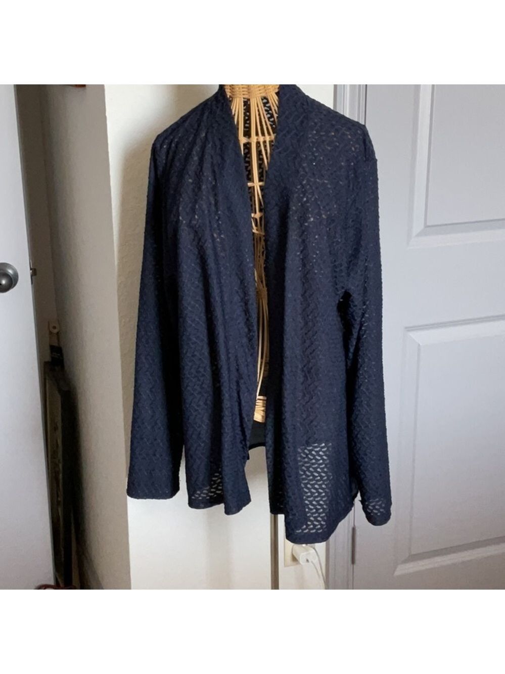 Kim Rogers Elegant navy blue Open-Front cardigan  XL pre-owned